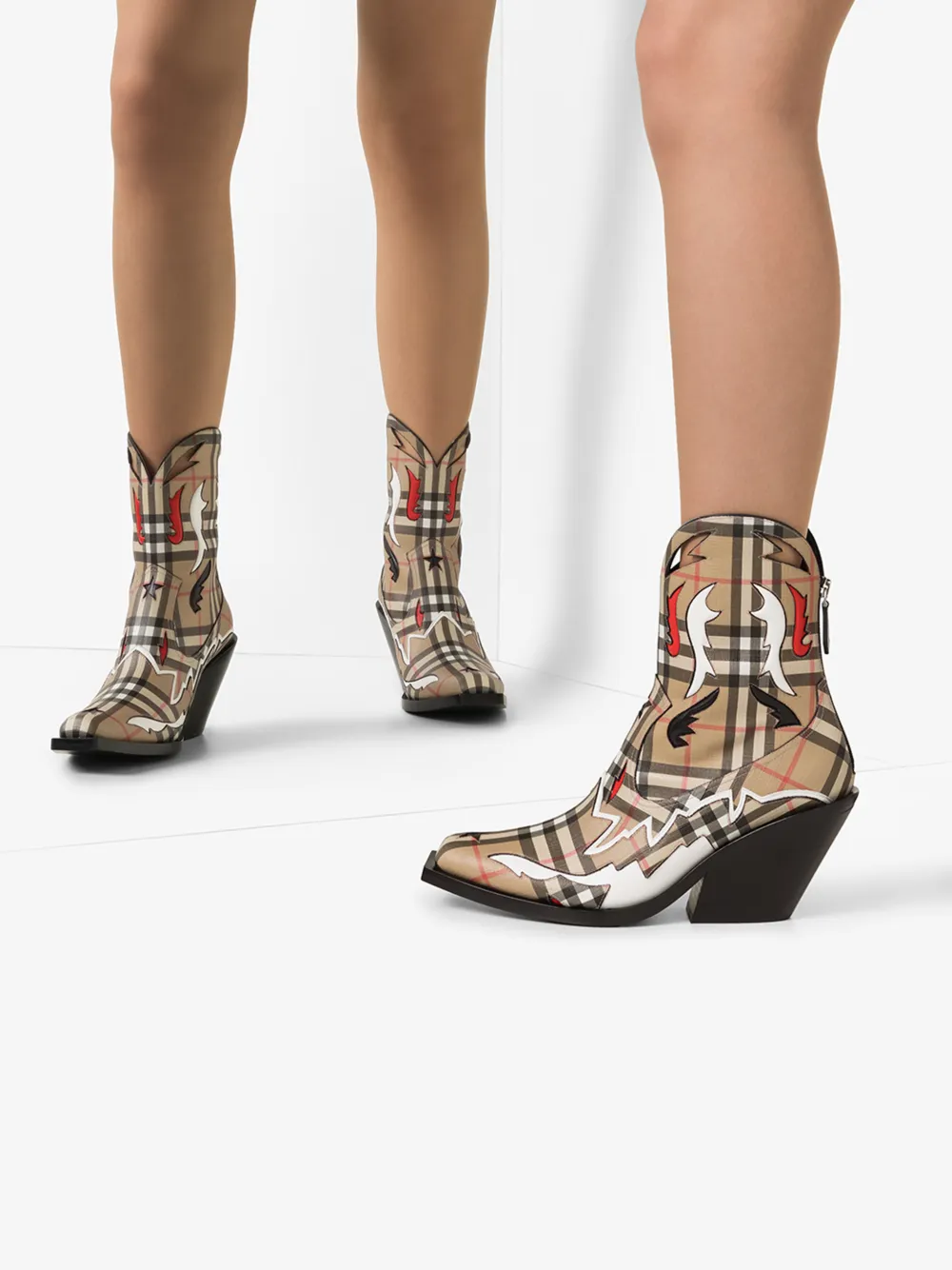 BURBERRY BURBERRY MULTICOLOURED 60 VINTAGE CHECK WESTERN BOOTS,802534514695954