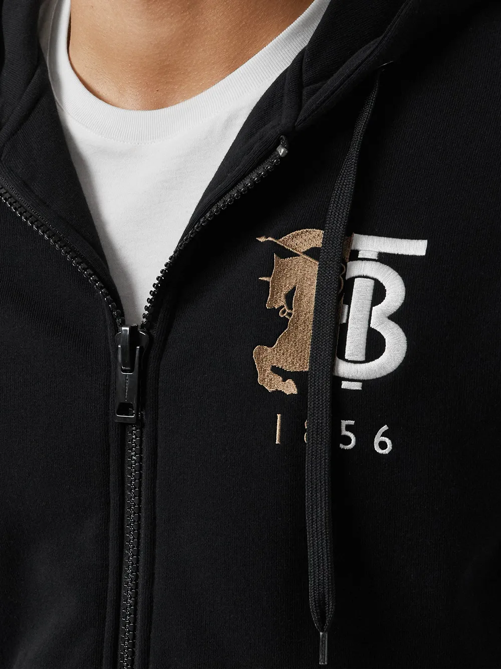 Burberry Contrast Logo Zipped Hoodie Farfetch