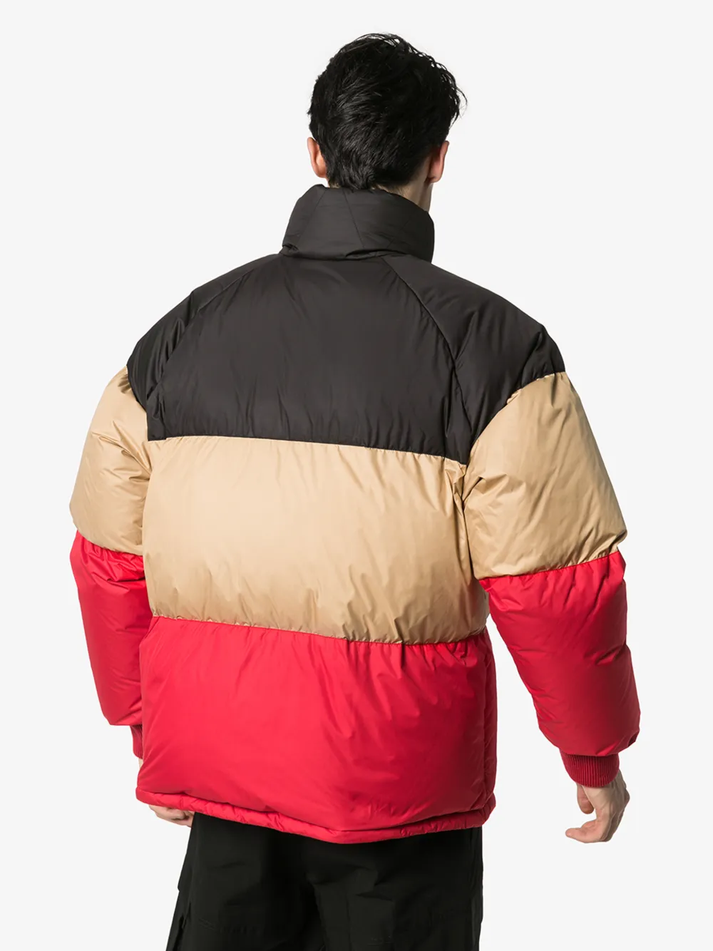 BURBERRY BURBERRY MENS BLUE BRANSTON COLOUR BLOCK PUFFER JACKET,802365614695987