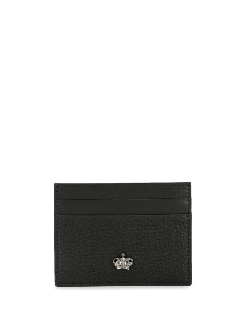 Dolce & Gabbana – crown plaque cardholder – men – Calf Leather/Viscose – One Size – Black