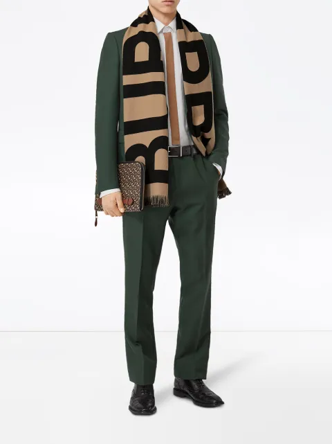 logo wool jacquard scarf burberry