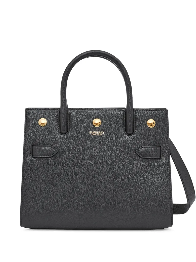 Click to view more detailed imagery on our partner's website Burberry Mini Title Two-handle Leather Bag In Black