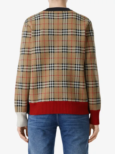 brown check jumper