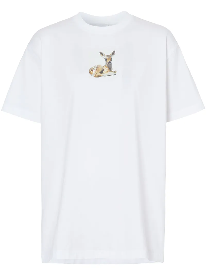 Click to view more detailed imagery on our partner's website Burberry Devon Deer-print Cotton-jersey T-shirt In A1464
