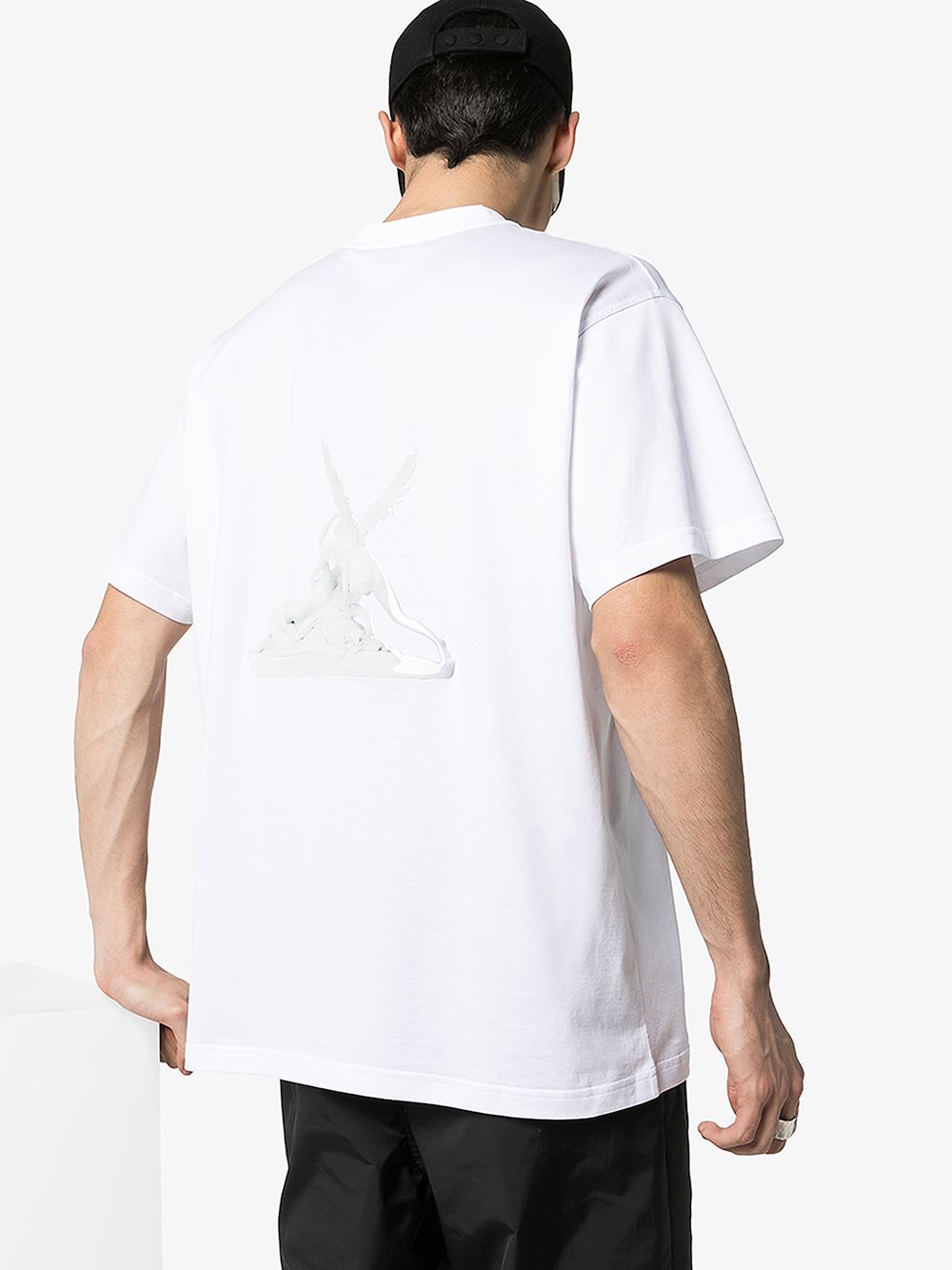 BURBERRY BURBERRY MENS WHITE CUPID PRINT OVERSIZED T-SHIRT,802436514696315