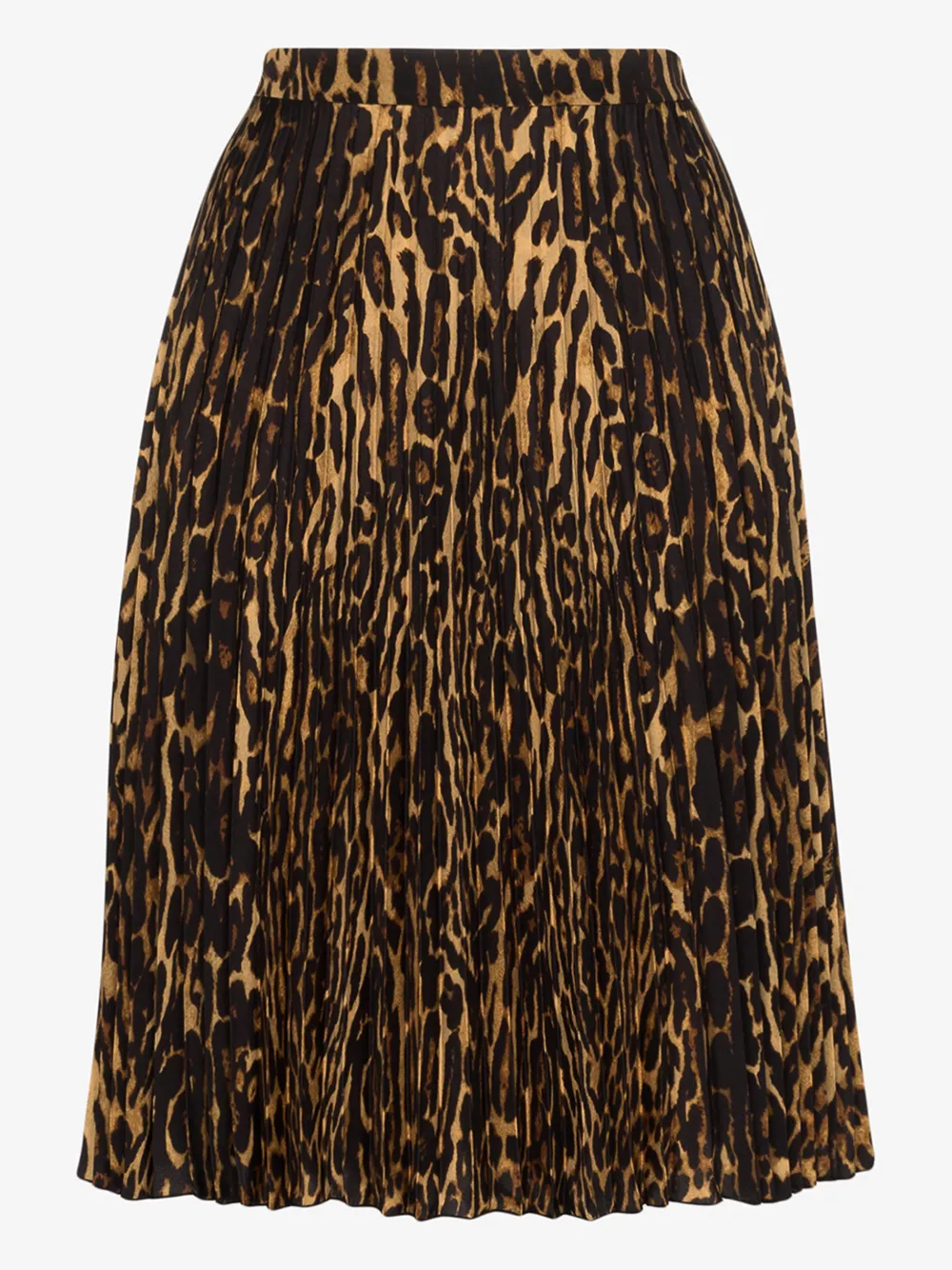 BURBERRY BURBERRY LEOPARD PRINT PLEATED SILK SKIRT,802523614696381
