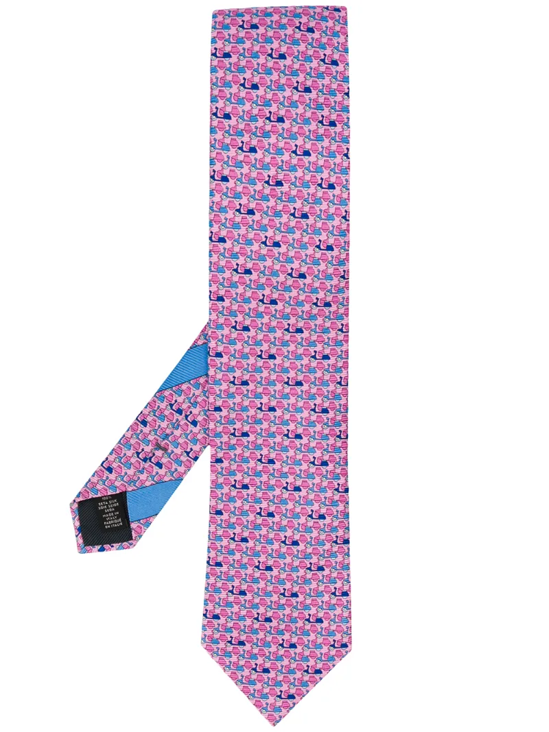 ERMENEGILDO ZEGNA VESPA MOTIF SILK TIE