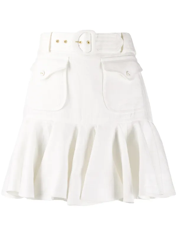 white mini skirt express