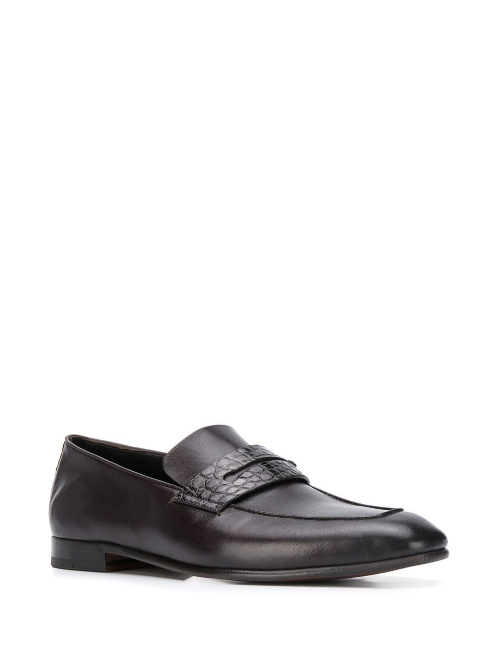 Zegna Loafers met krokodillenhuid-effect - Bruin