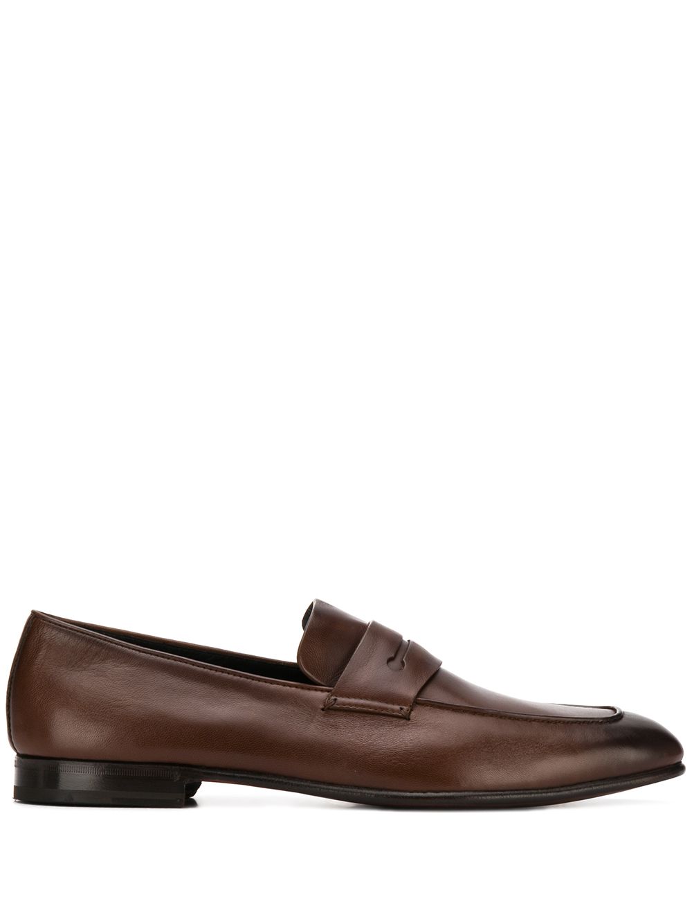 ERMENEGILDO ZEGNA BURNISHED LEATHER LOAFERS