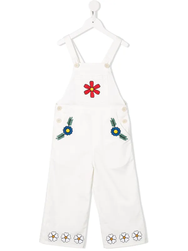 kids white dungarees
