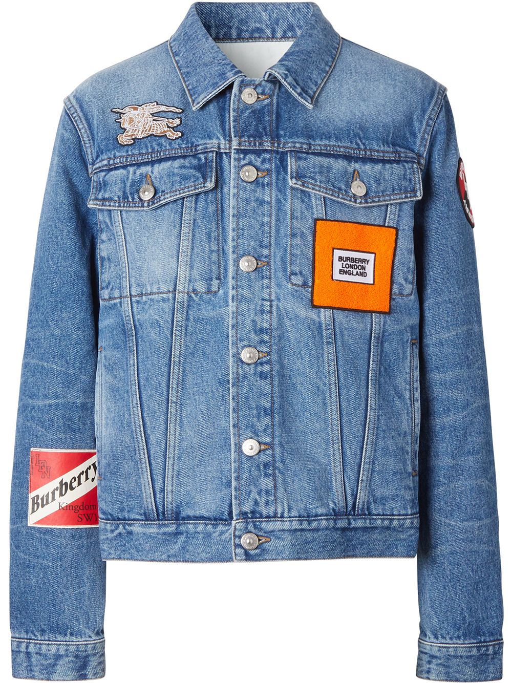 фото Burberry джинсовая куртка с логотипом