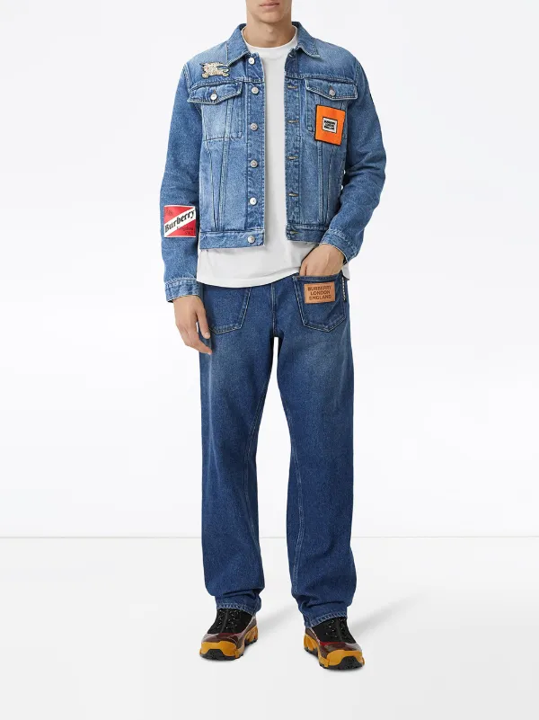 Burberry Jeansjacka Med Logotyp Farfetch Stone Island Jeansjacka Farfetch