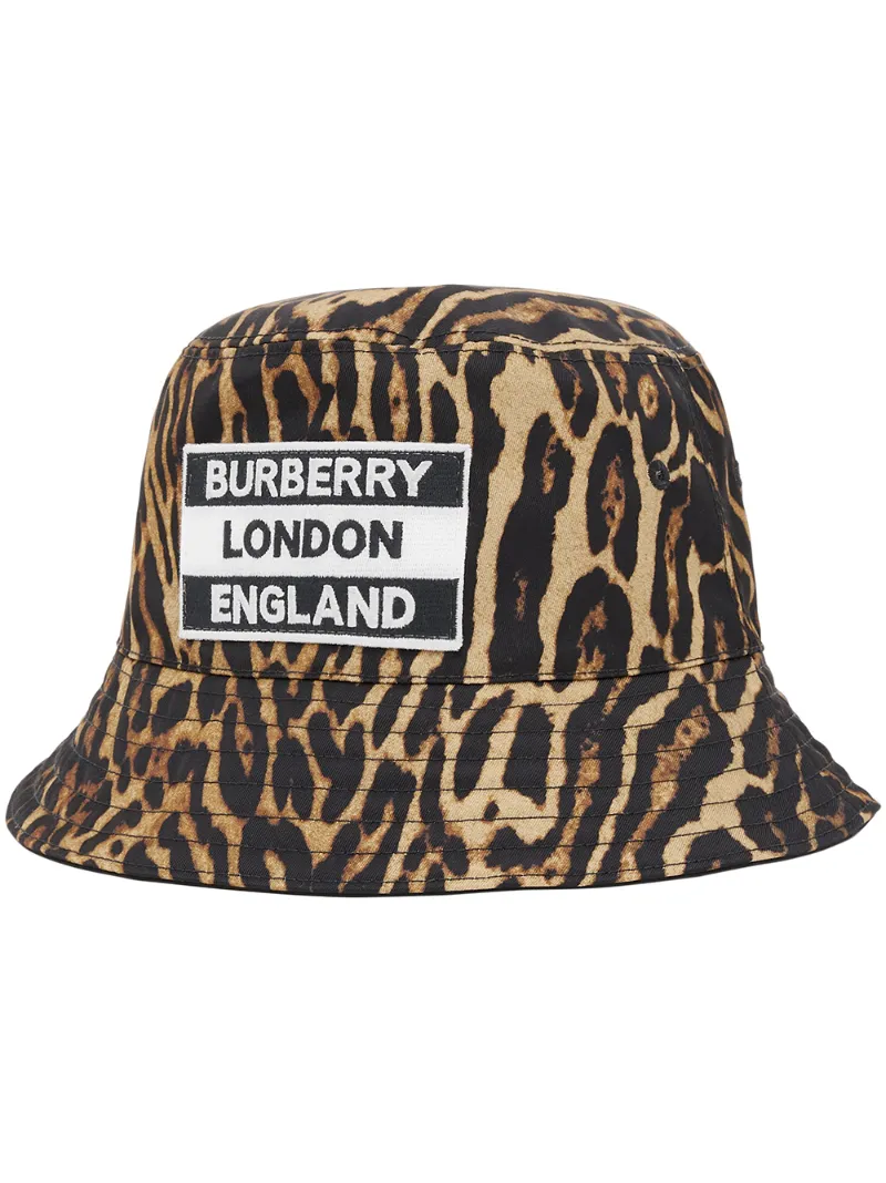 BURBERRY REVERSIBLE LEOPARD PRINT BUCKET HAT