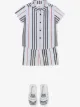 الصورة 2 من Burberry Kids قميص مخطط بأكمام قصيرة