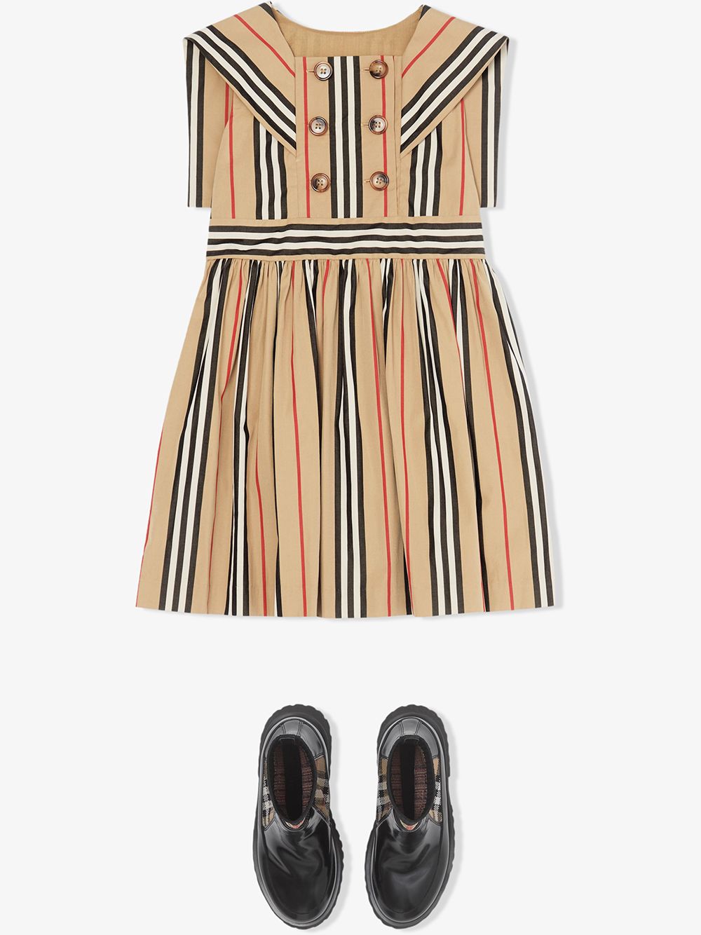 фото Burberry kids платье в полоску icon stripe