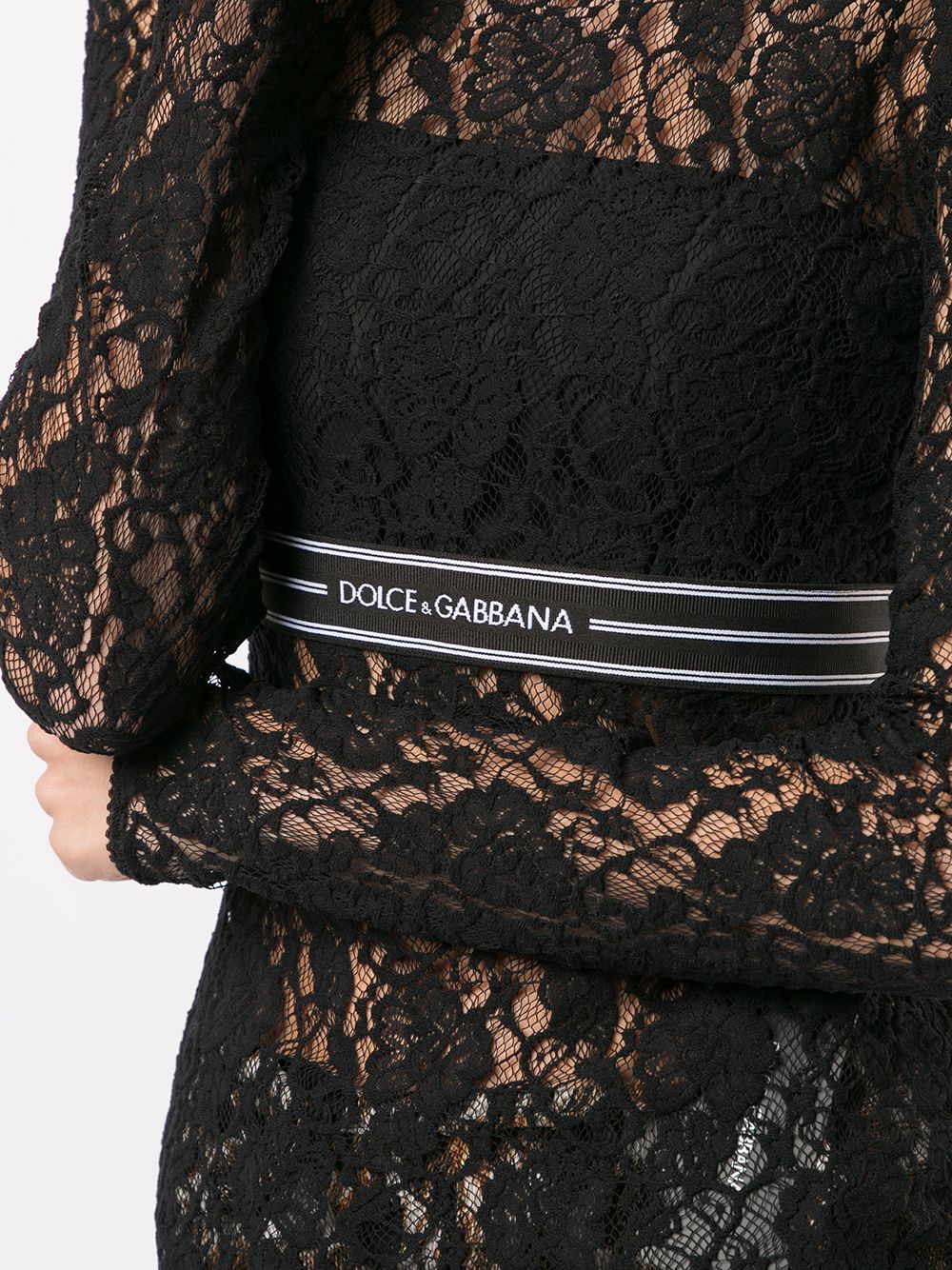 фото Dolce & gabbana кружевной топ с логотипом