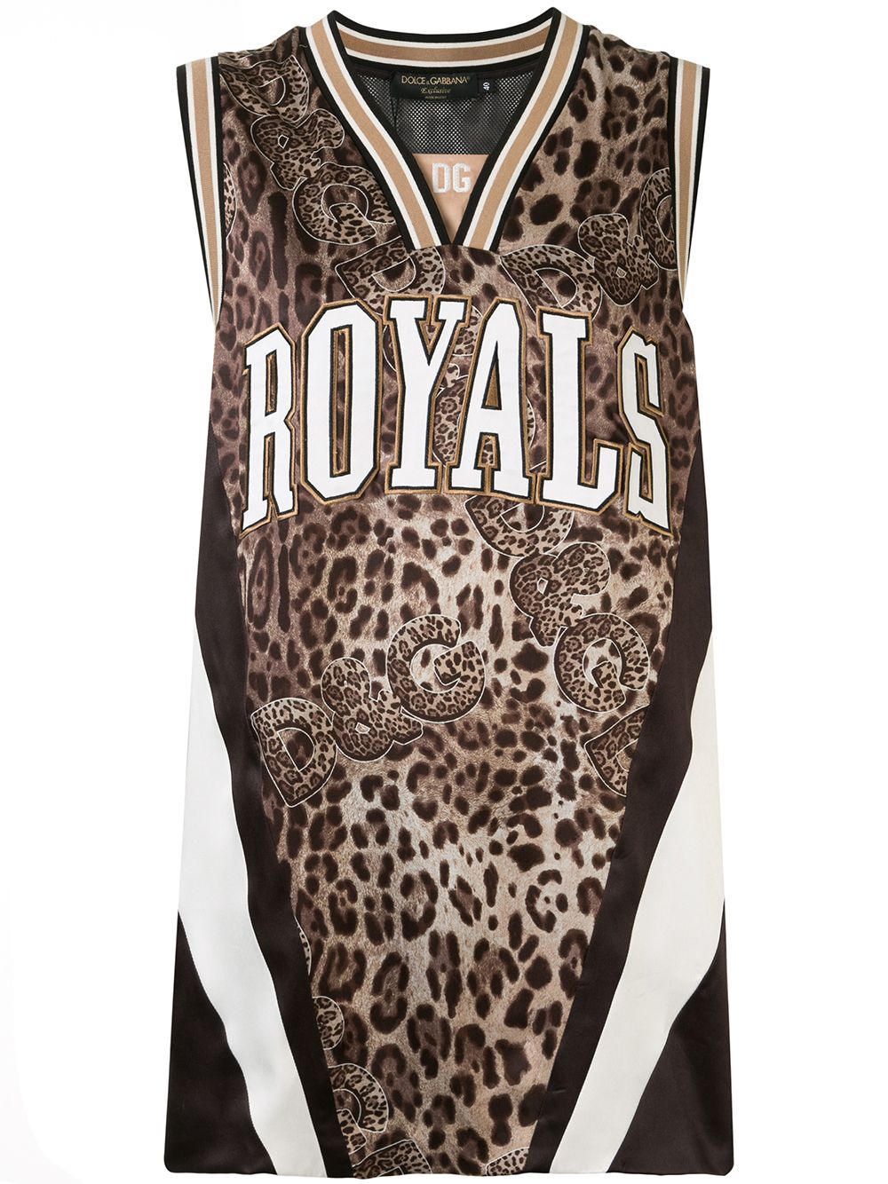 Dolce & Gabbana Leopard Logo Print Jersey Vest In Brown