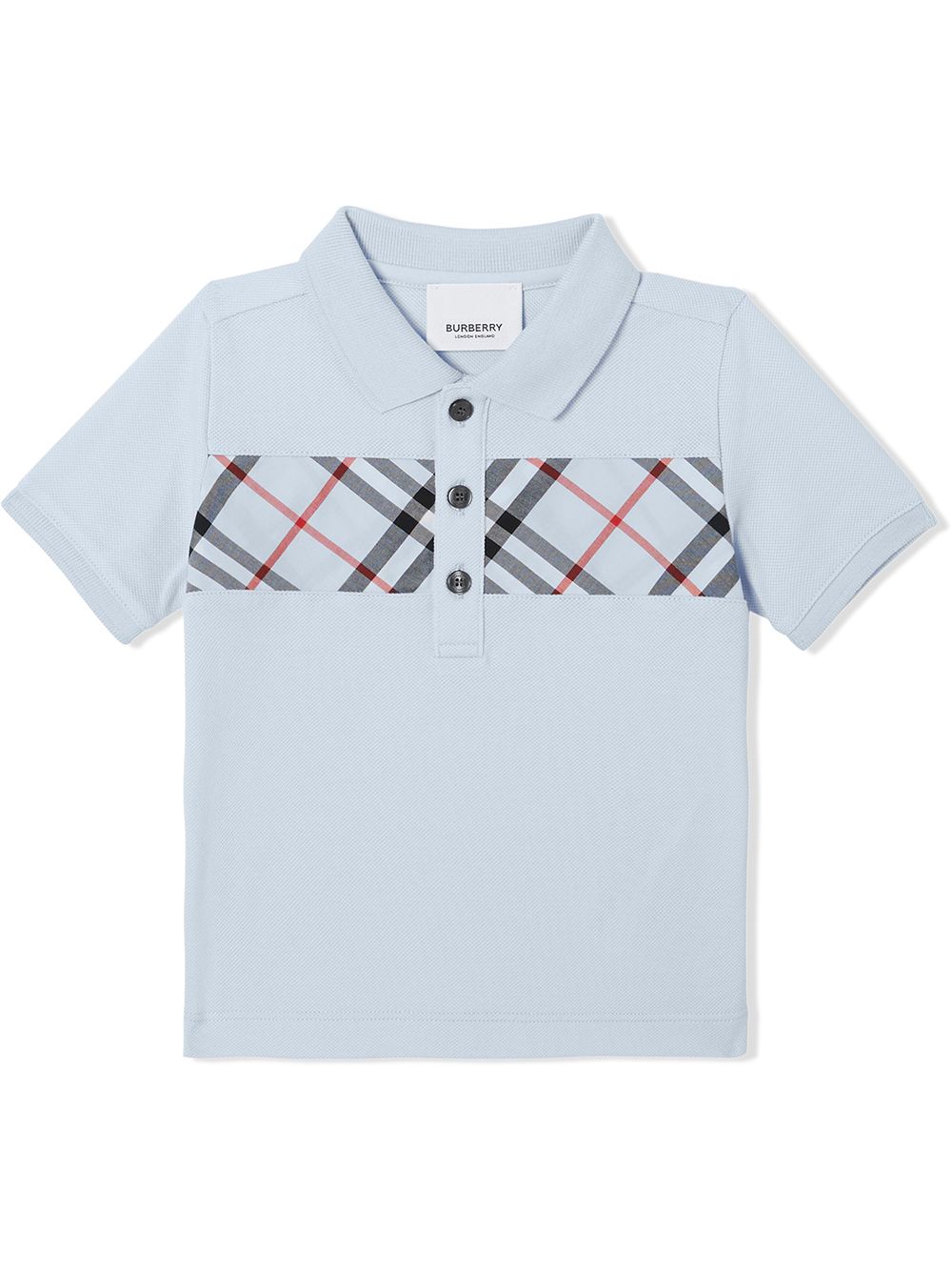 фото Burberry Kids рубашка-поло с клетчатой вставкой Vintage Check