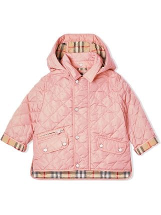 Burberry Kids detachable hood diamond quilted jacket - FARFETCH