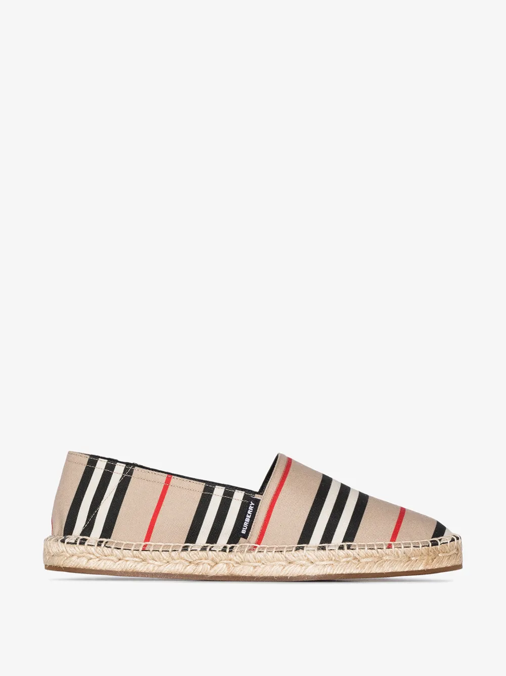 BURBERRY BURBERRY WOMENS NEUTRALS ICON STRIPE ESPADRILLES,802495714697774