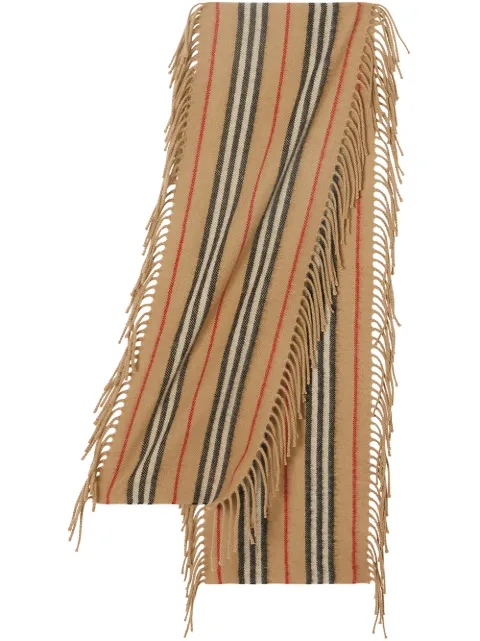 Burberry Kids fringed Icon stripe scarf