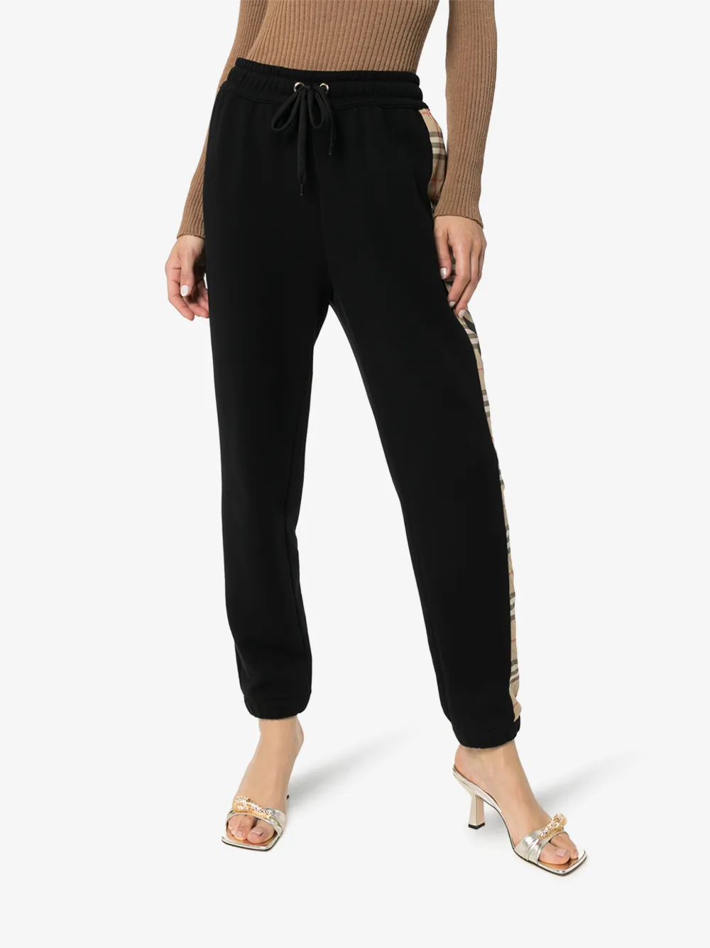 BURBERRY RAINE VINTAGE CHECK PANEL TRACK PANTS,802454114697804