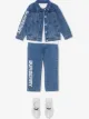 الصورة 2 من Burberry Kids جاكيت جينز بطبعة شعار الماركة