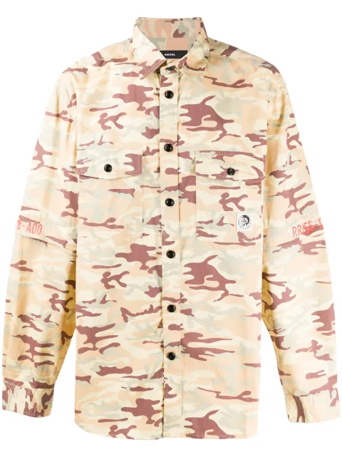 Diesel sobrecamisa con motivo militar y dos bolsillos