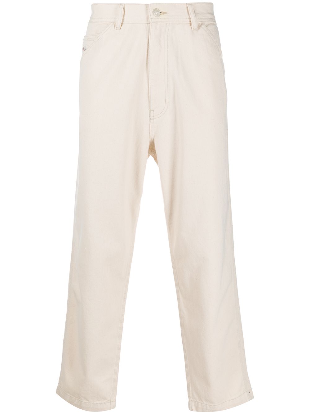 Shop Diesel Workwear High-rise Drop-crotch Jeans In Neutrals