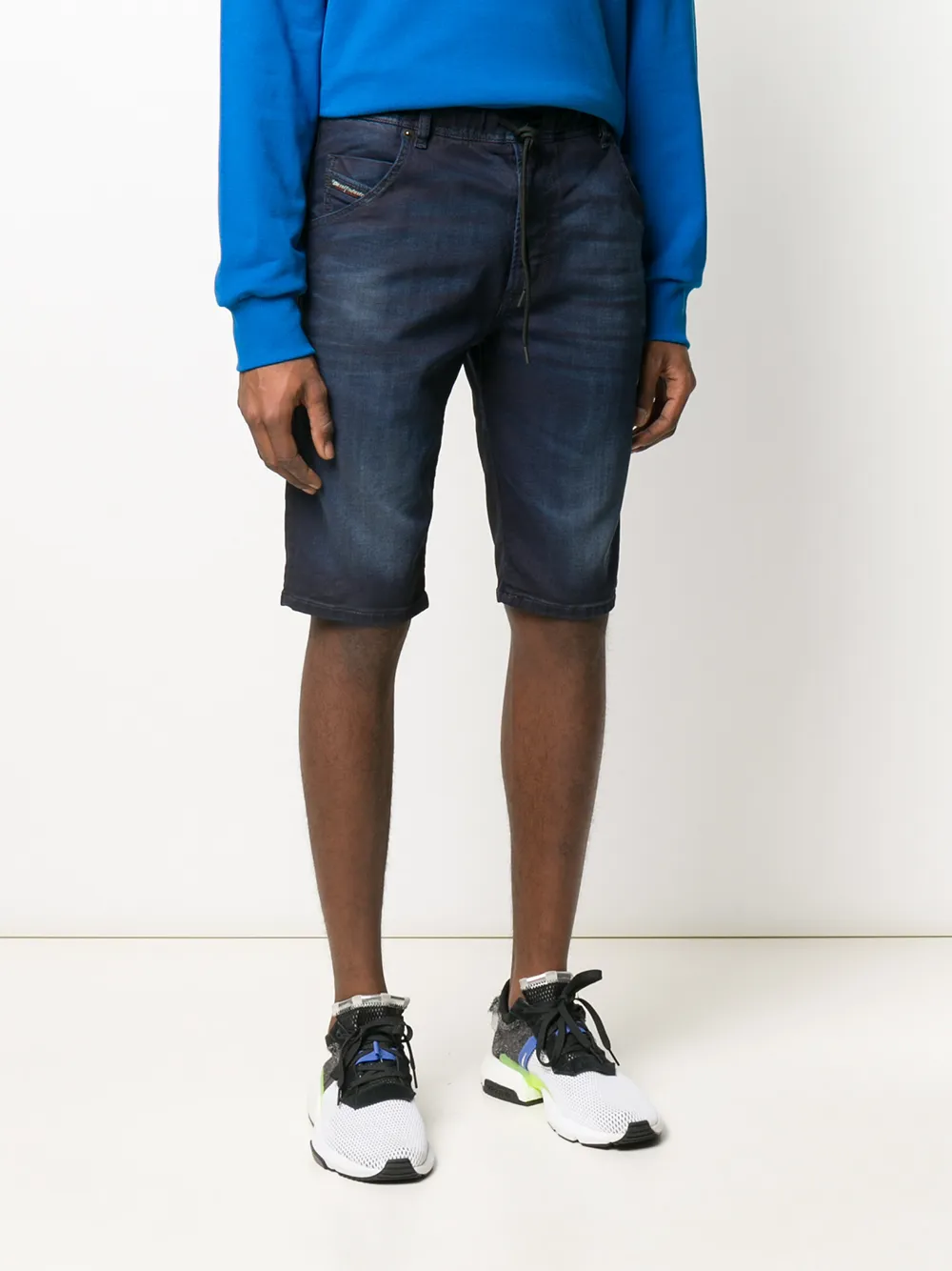  Diesel Ausgeblichene Jeans Shorts   Blau 