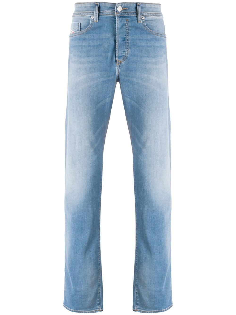 Shop Diesel Buster Mid-rise Straight-leg Jeans In Blue