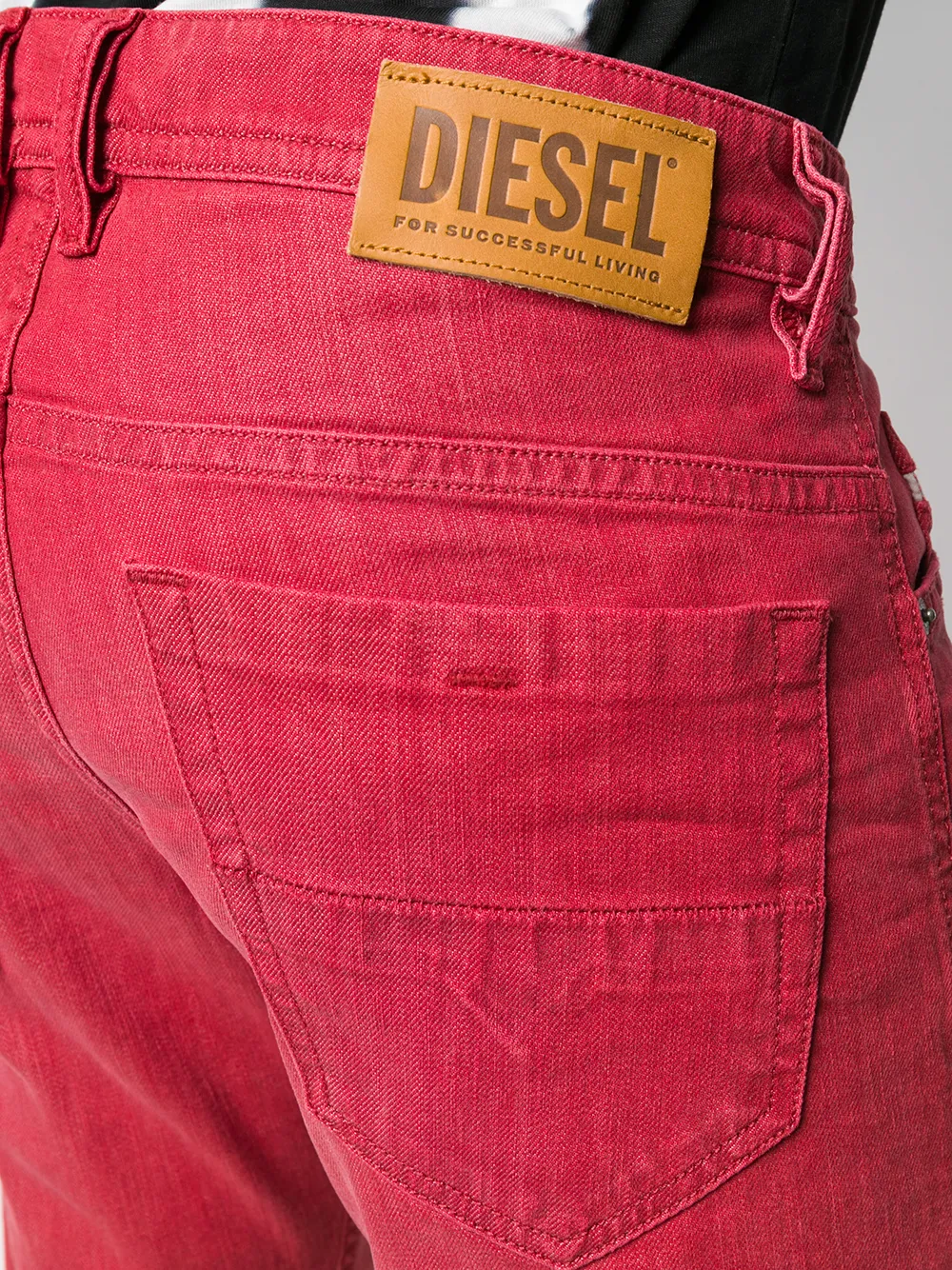 Diesel Slim-fit jeans Rood