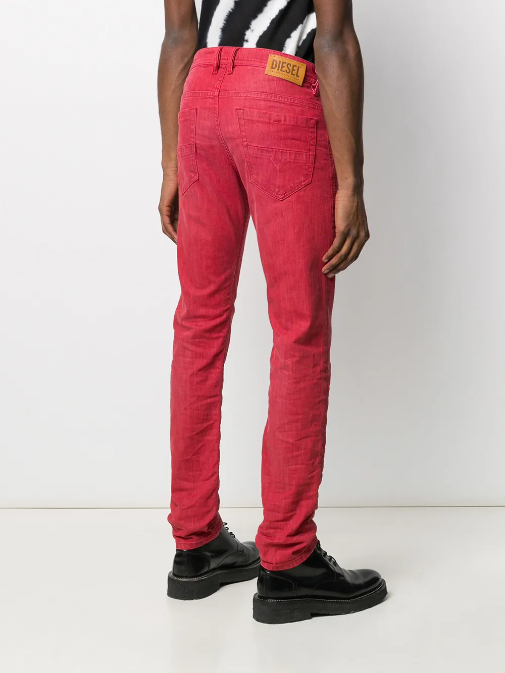 Diesel Slim-fit jeans Rood