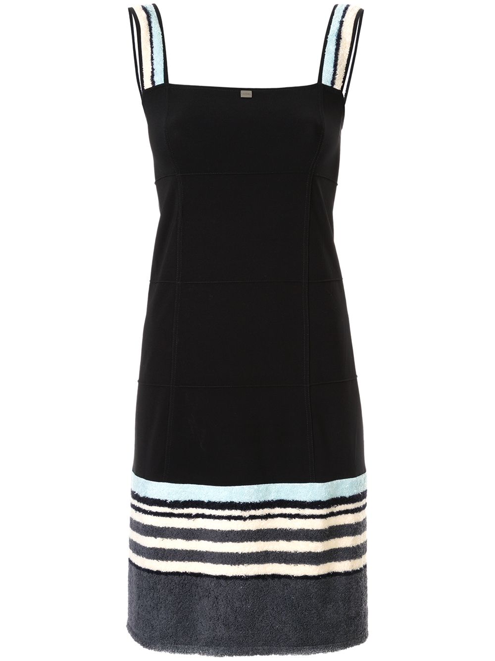 Pre-owned Chanel Textured Panels Slim-fit Dress In Black