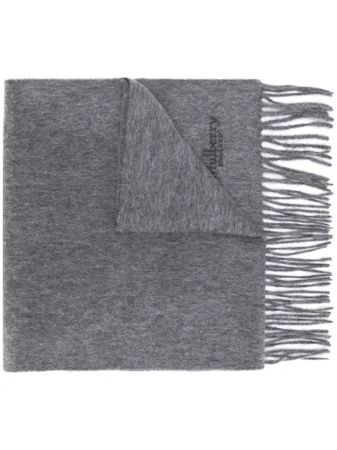 Mulberry fringed cashmere scarf