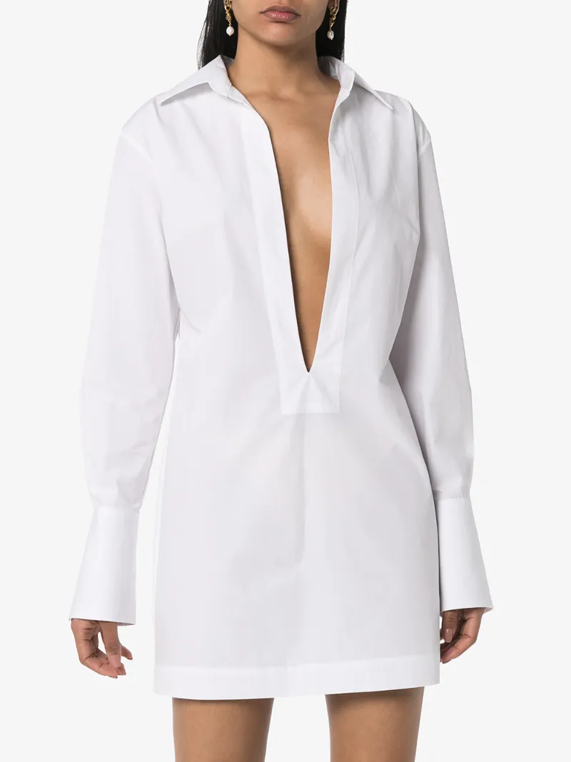 GAUGE81 SPARTA PLUNGE-NECK SHIRT DRESS