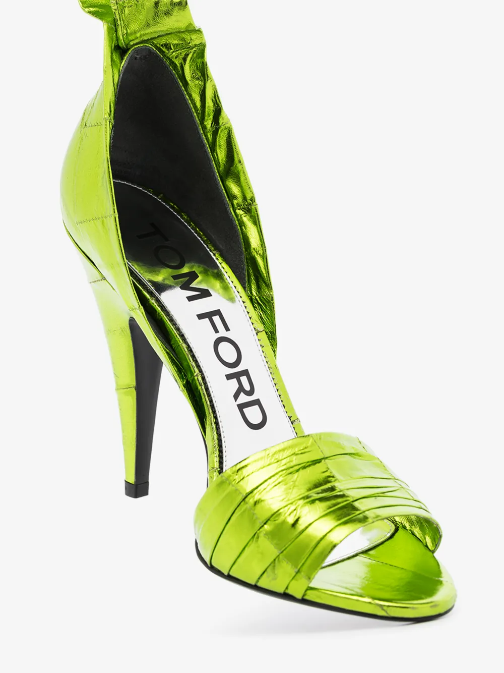 TOM FORD GREEN 105 ANKLE WRAP SANDALS,W2652NEEE00114699035
