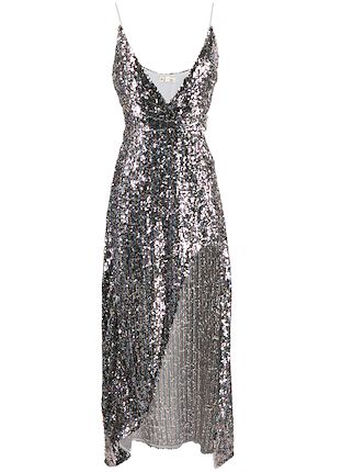 asymmetrical sequin dress