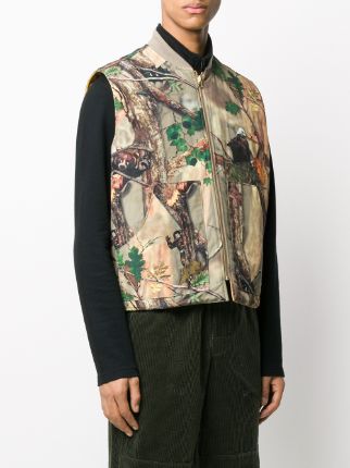 sleeveless printed bomber jacket展示图