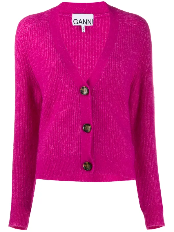 ganni ribbed cardigan