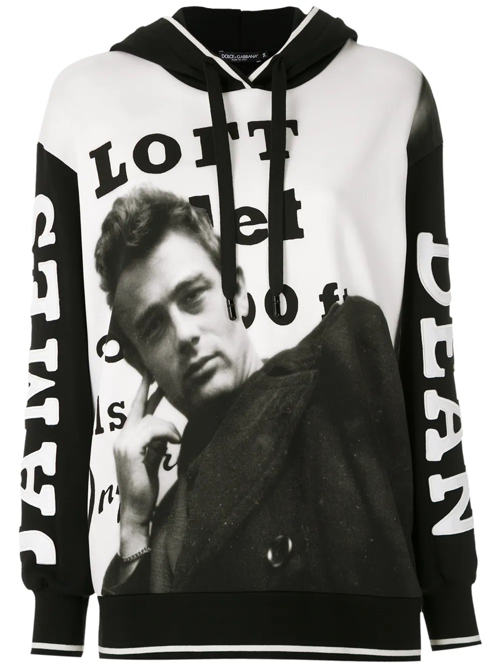 Dolce Gabbana James Dean Print Hoodie Black FARFETCH