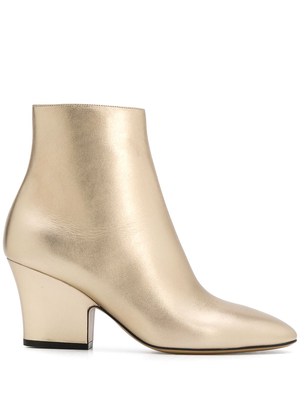 Shop Ferragamo Metallic Ankle Boots In Gold