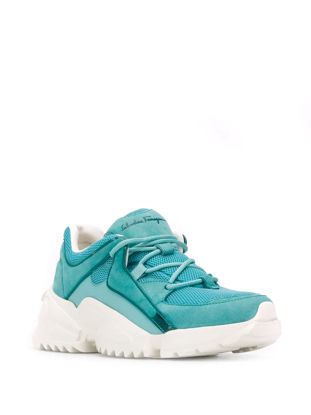Ferragamo Skylar sneakers met chunky zool Blauw