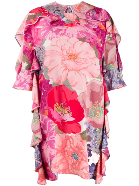 Valentino Garavani floral print ruffled dress