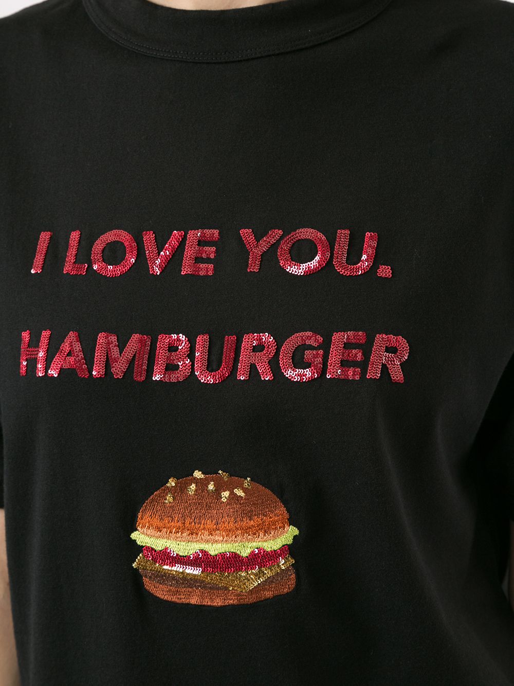 фото Tu es mon trésor футболка 'i love you. hamburger' с пайетками