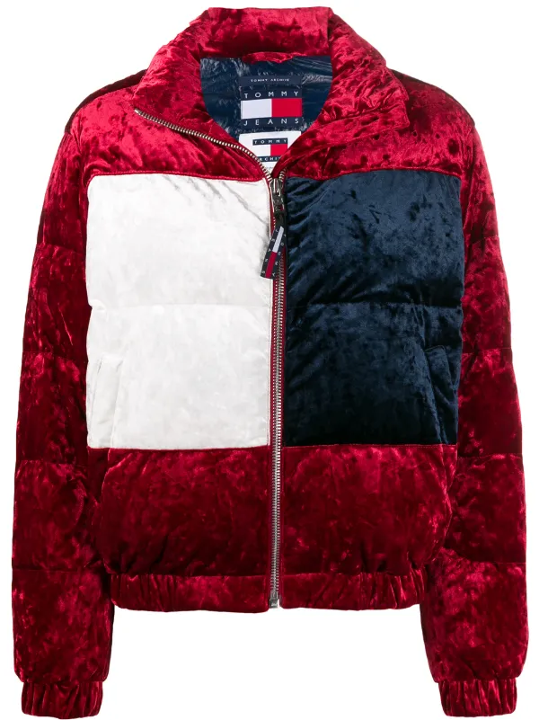 tommy jeans jeans colour block padded jacket