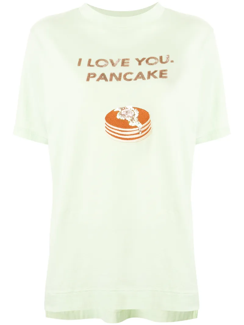 Tu Es Mon Tresor T-shirt Mit Pailletten In Green