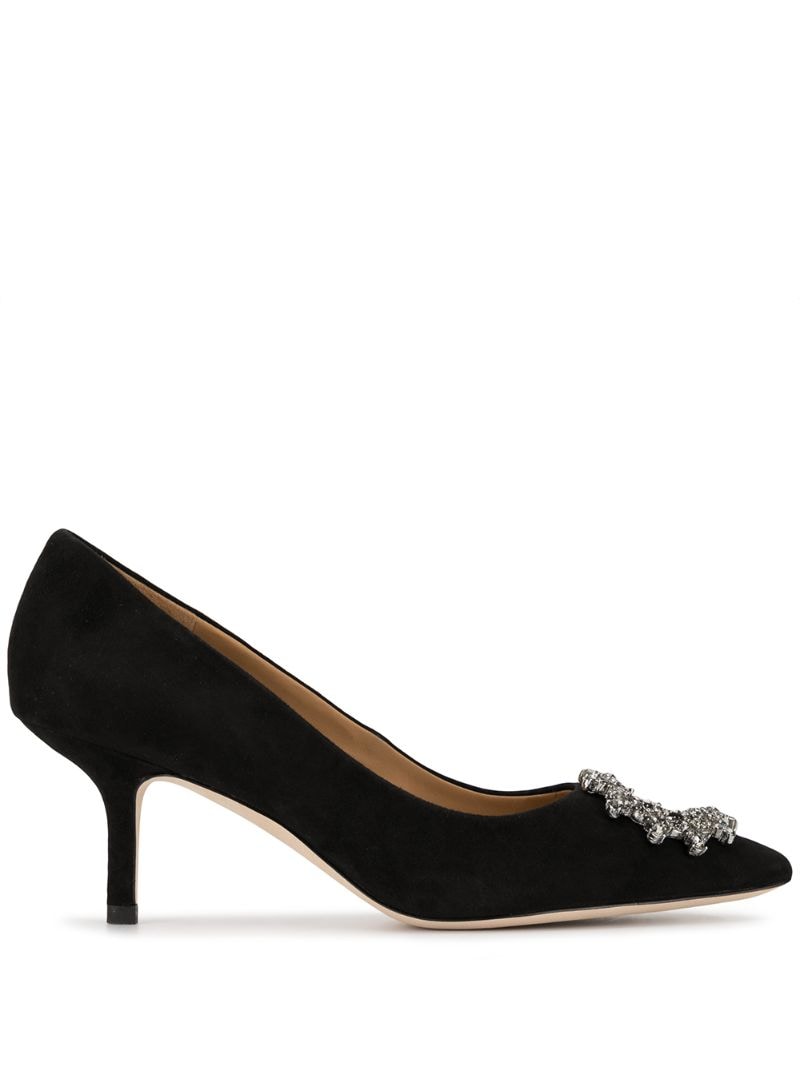 Shop Tory Burch Crystal Buckle Pumps In Black