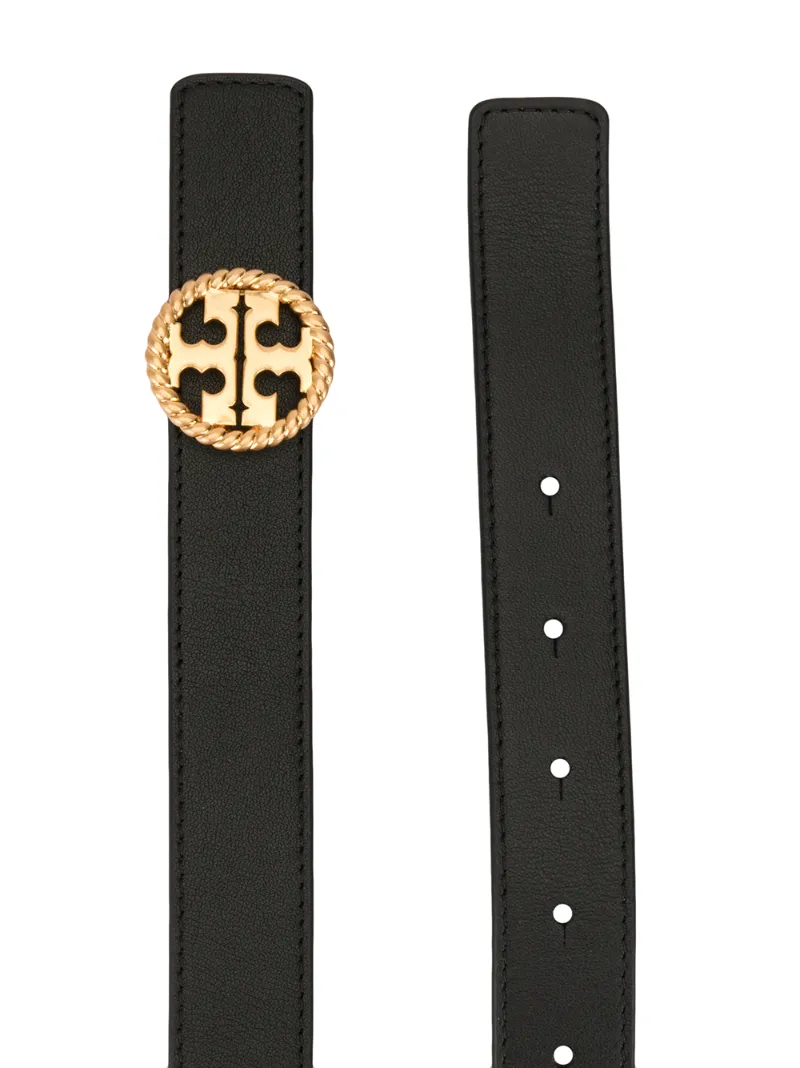 tory burch logo标牌腰带 in black